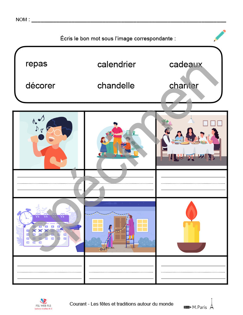 Ensemble Cour 1 étoile Les fêtes et traditions autour du monde
