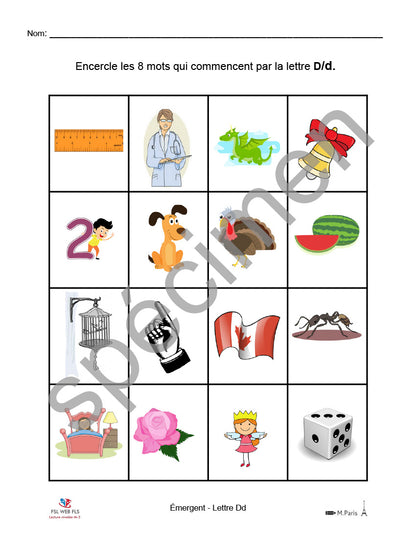 Ensemble ABC Lettre Dd