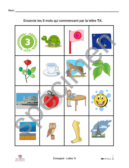 Ensemble ABC Lettre Tt