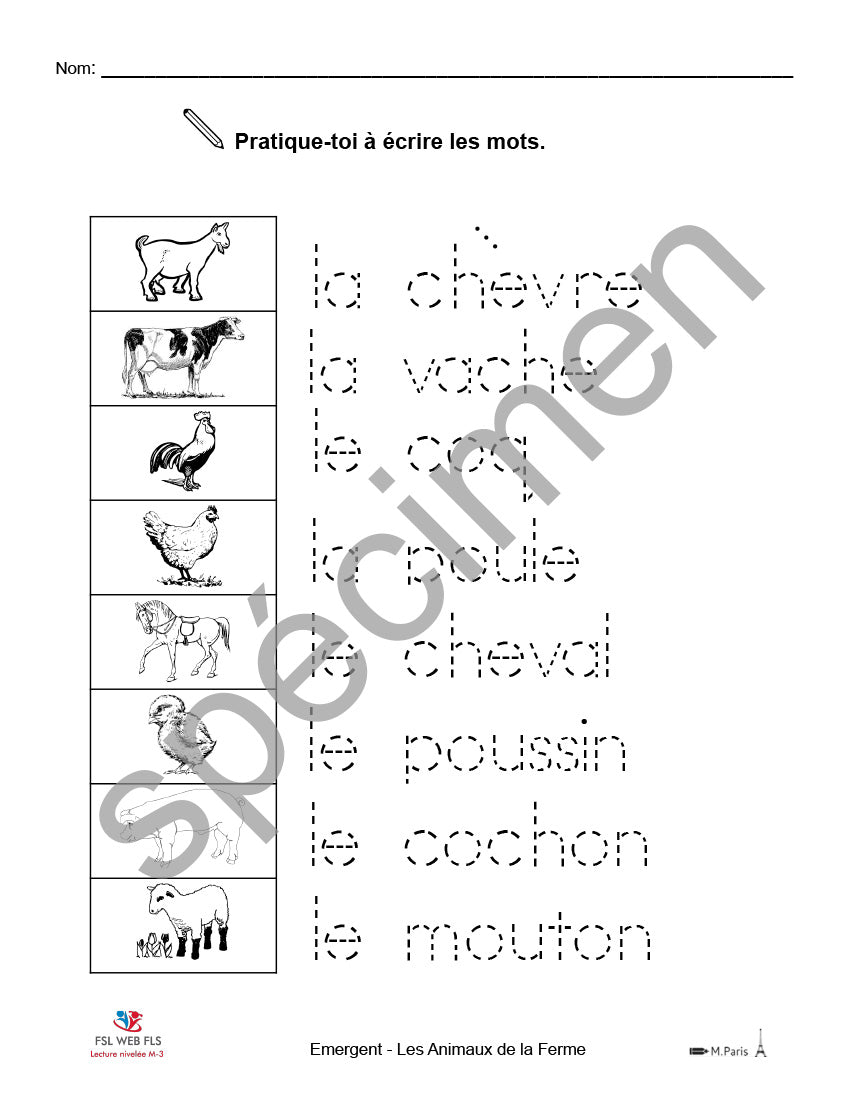 Ensemble Emer Les animaux de la ferme