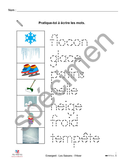 Ensemble Emer Les saisons l'Hiver